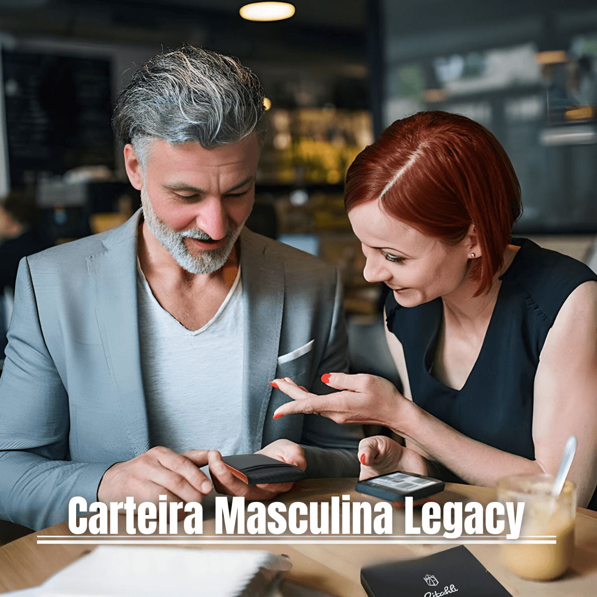 carteira masculina pequena couro preta legacy viriati